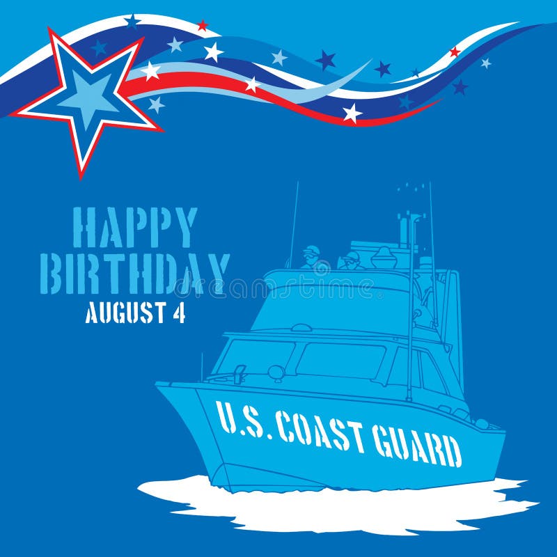 United States Coast Guard Birthday Stock Illustration Illustration Of Happy American 73280399