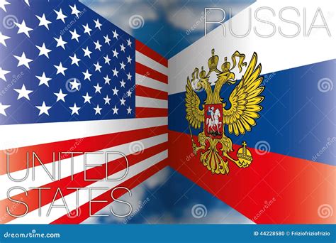 United States Usa Vs Russia Flags Stock Illustration Illustration Of