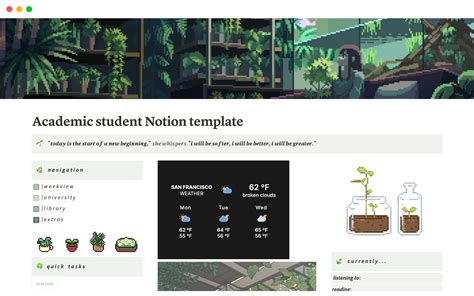 University Study Plan Template Notion Marketplace