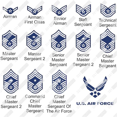 Us Air Force Ranks Digital File Svg Dxf Eps Jpg And Png Etsy