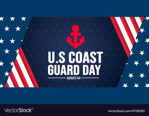 Us Coast Guard Birthday Background Template Vector Image