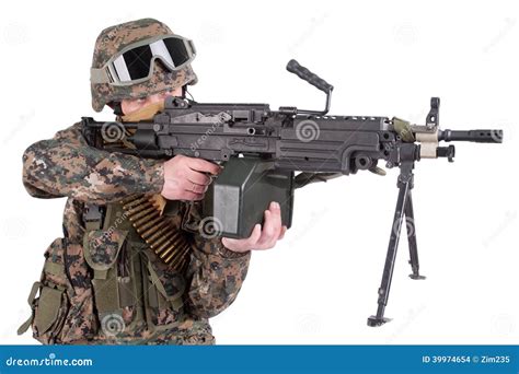 Us Marines Machine Gunner