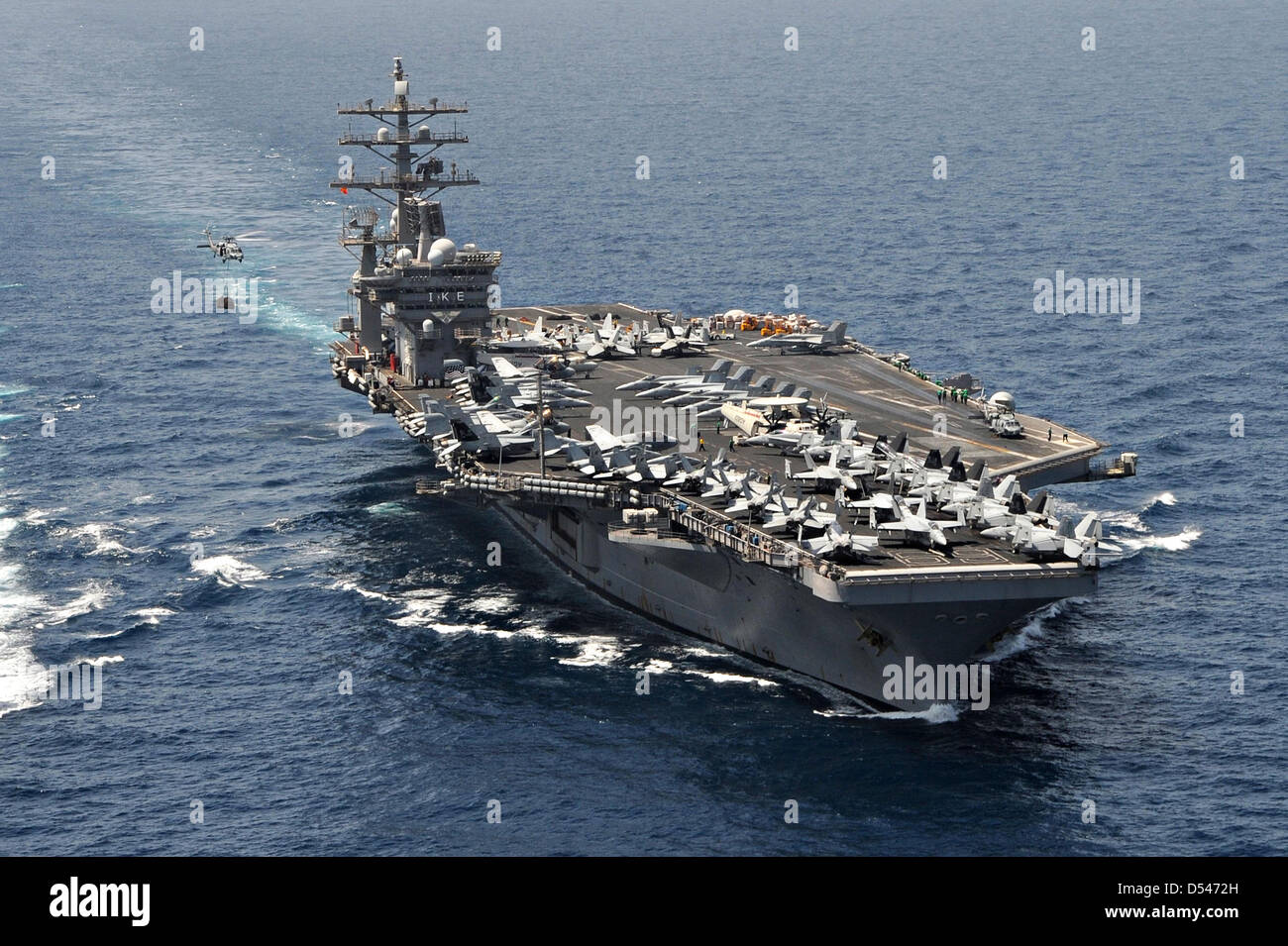 Us Navy Aircraft Carrier Uss Dwight D Eisenhower March 23 2013 In The Arabian Sea Stock Photo