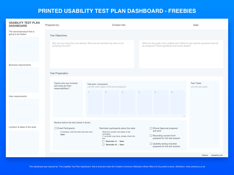 Usability Test Plan Dashboard Sketch Freebie Download Free Resource