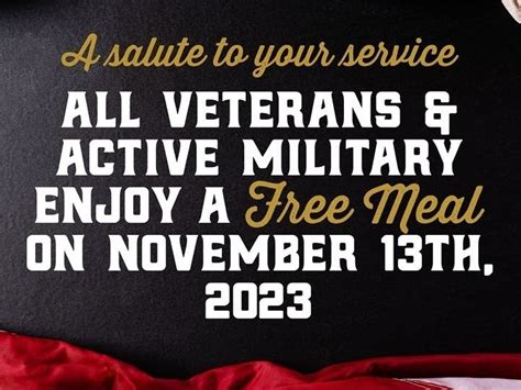 Veterans Day 2023 Where Vets Military Eat Free Across California