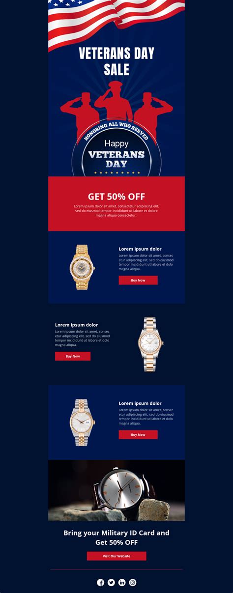 Veterans Day Sale Email Template Unlayer