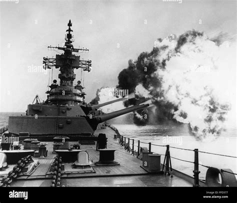 Vietnam War U S Navy Nthe Battleship U S S New Jersey Fires Her