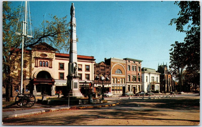 Vintage Postcard 1960S Street Scene At Hudson Falls New York In The