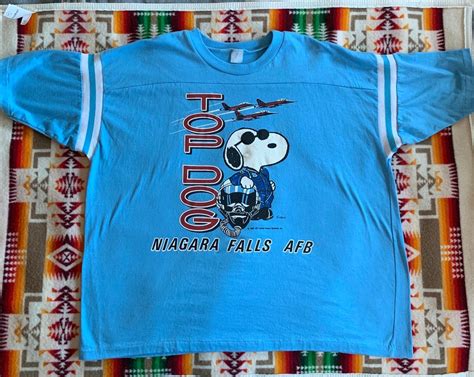 Vintage Snoopy T Shirt Usaf Niagara Falls Afb Top Dog Inspire Uplift