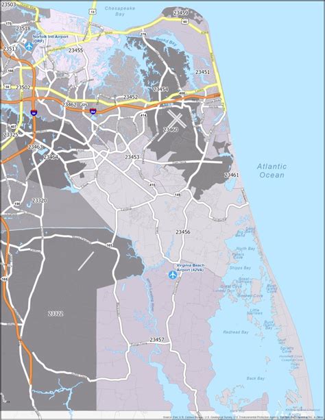 Virginia Beach Zip Code Map United States Map