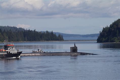 Washington State Ballistic Missile Submarine Outbound From Navy Base Kitsap Naval Submarine