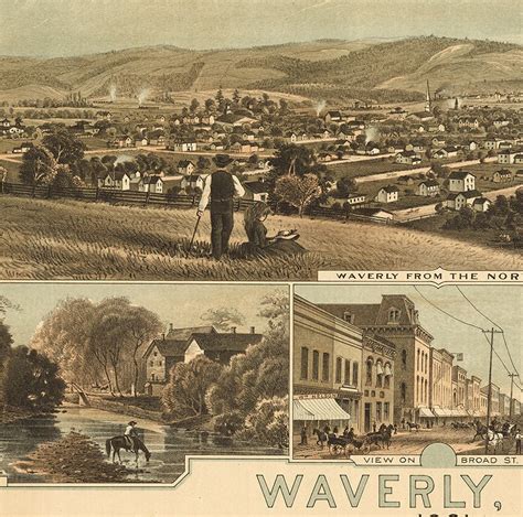 Waverly Tioga County New York N Y 1881 Vintage Etsy