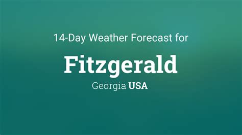 Weather Forecast For Fitzgerald Georgia