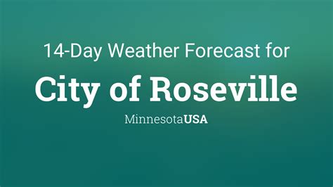 Weather Forecast Roseville Mn