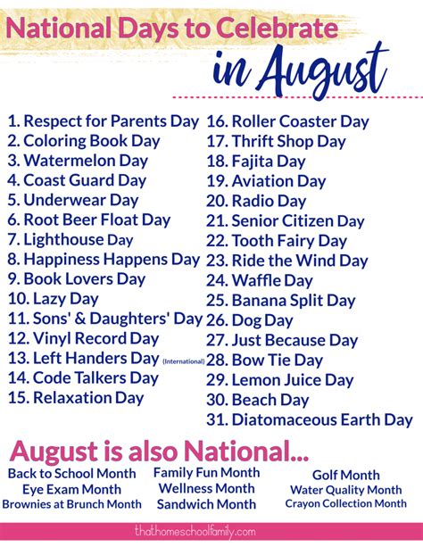 What Are The National Days In August Get Our List To Find Out