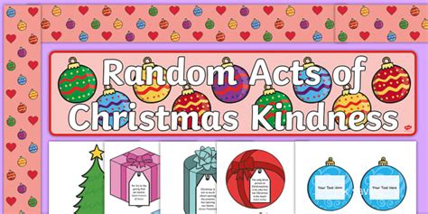 Whole School Random Acts Of Christmas Kindness Tree Display Pack