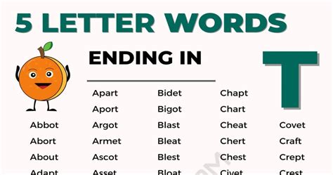 Words That End In T