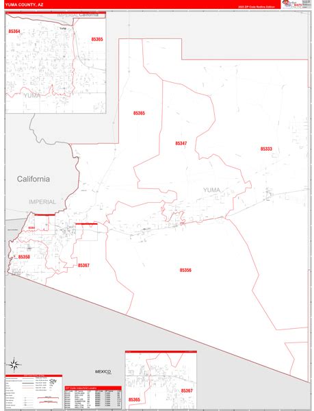 Yuma Az Zip Codes Yuma County Az Zip Code Boundary Map