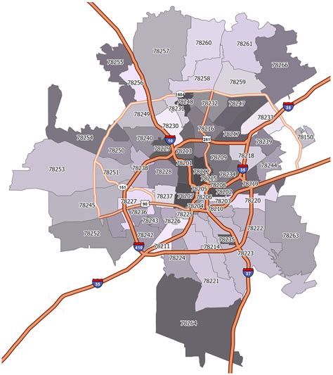 Zip Code Map San Antonio San Antonio Tx Zip Code Map Texas Usa